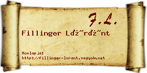Fillinger Lóránt névjegykártya
