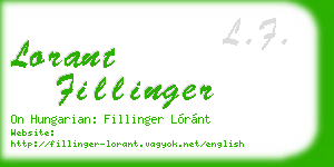 lorant fillinger business card