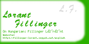 lorant fillinger business card